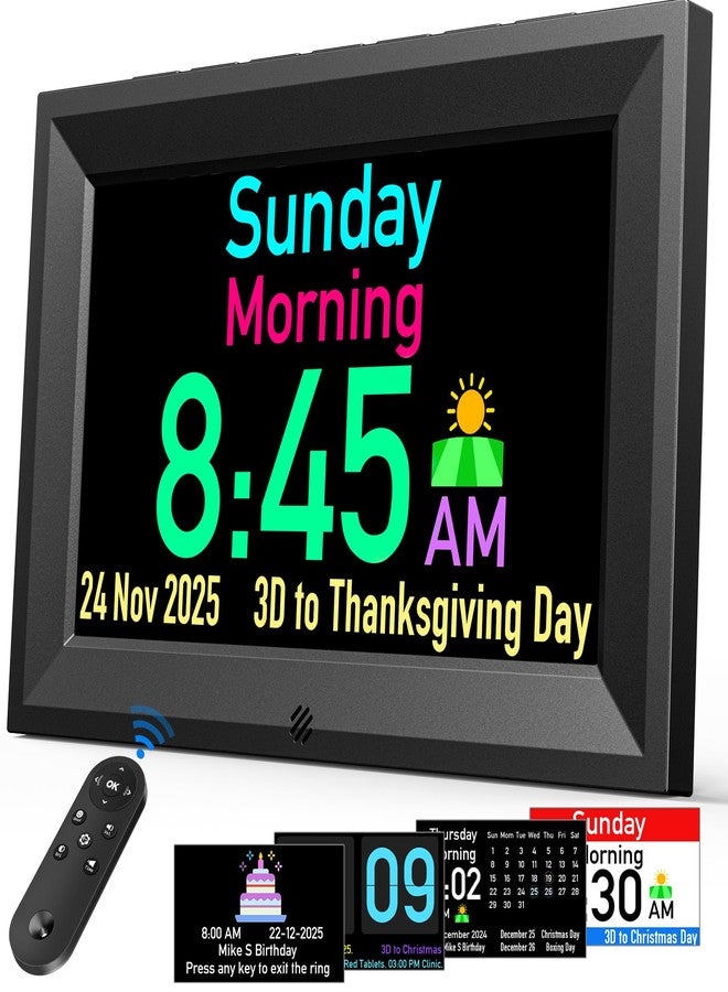 GOLOZA 7'' Digital Dementia Clock, Talking Clock with 10 Volumes, 6 Display with 10 Color Modes, Auto Dimmable, Alarms & Birthday & Holiday Reminders, 3 Pill Reminders Clocks for Seniors - Image 1